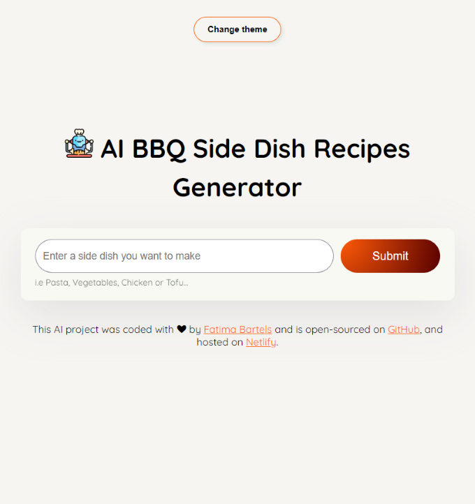 AI Recipe Generator App