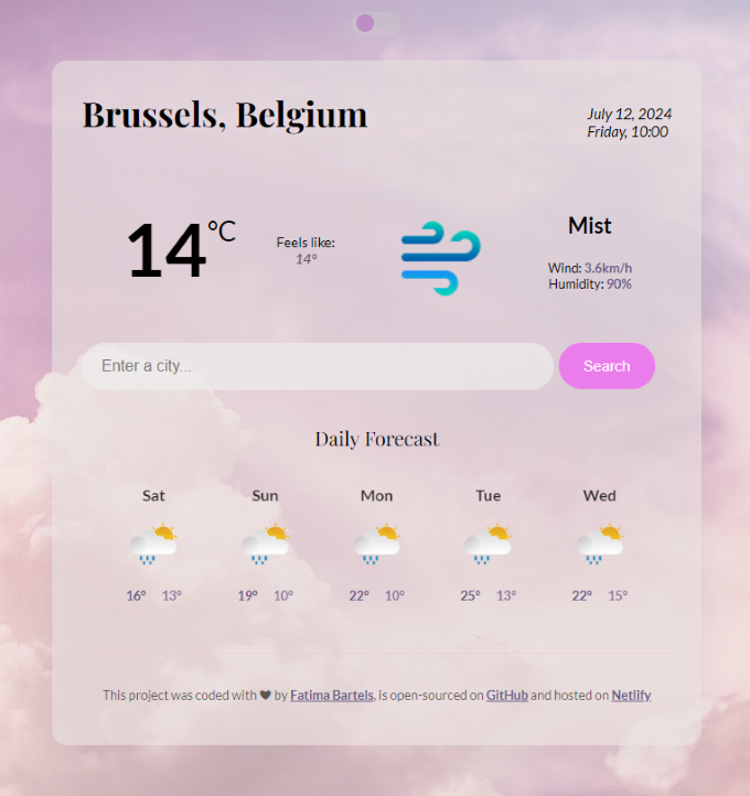 Vanilla JS weather project